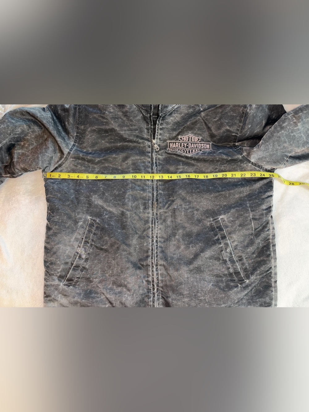 Harley-Davidson Charcoal grey Bomber Style Riding Jacket sz L - Picture 7 of 9